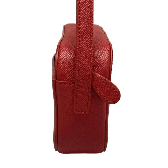 Auth BALENCIAGA Vir Camera XS 558171 Red Black Leather Shoulder Bag - Picture 3 of 16